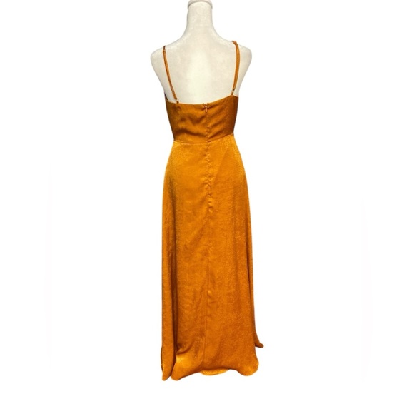 Lulus Constantine Rust Orange Satin Maxi Dress Size S Formal Dance Prom Cocktail - Picture 6 of 10